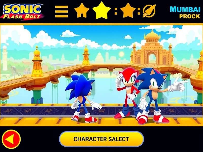 Sonic Flash Bolt game screenshot featuring Mumbai track